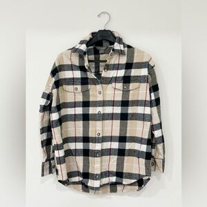 Natural Reflections Plaid Shirt Tunic Medium